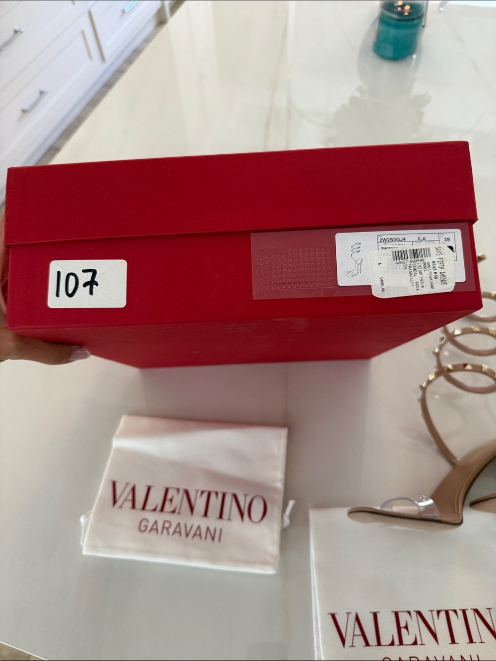 Brand new Valentino Garavani Nude Spiral Stud Ankle-Strap Stiletto Sandals - Picture 5 of 5